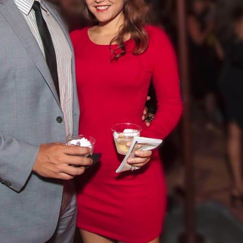 Victoria Secret Moto Sweater Dress Sz XS in Red